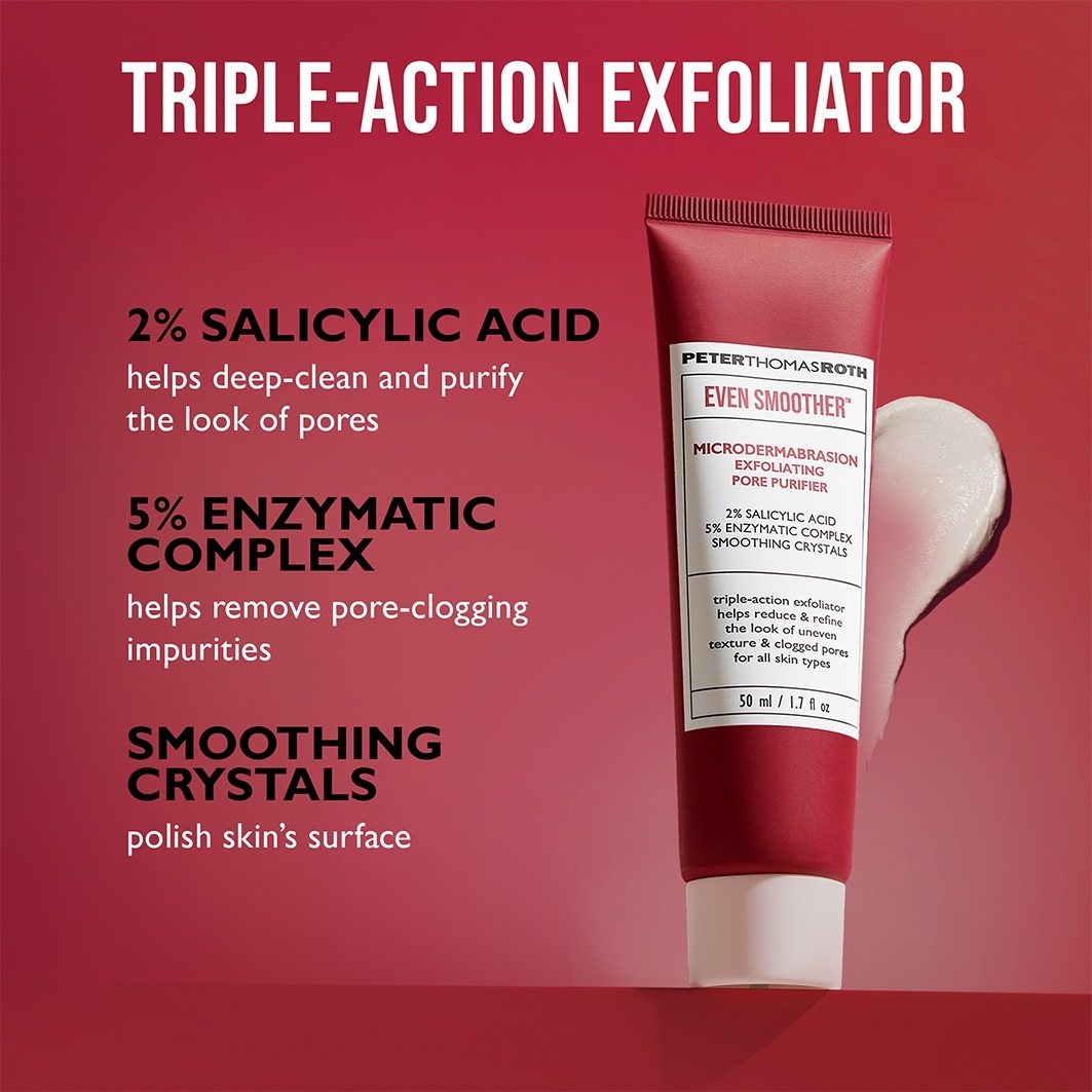 Пилинг за лице Peter Thomas Roth Even Smoother™ микродермабразија, ексфолијација и рафинирање пора - 50 мл