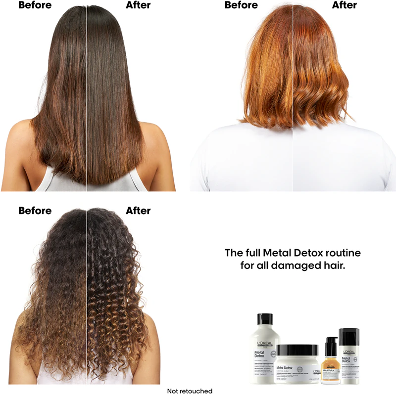 Creme protetor L'Oréal Professionnel Serie Expert Metal Detox para cabelos enfraquecidos e quebradiços.