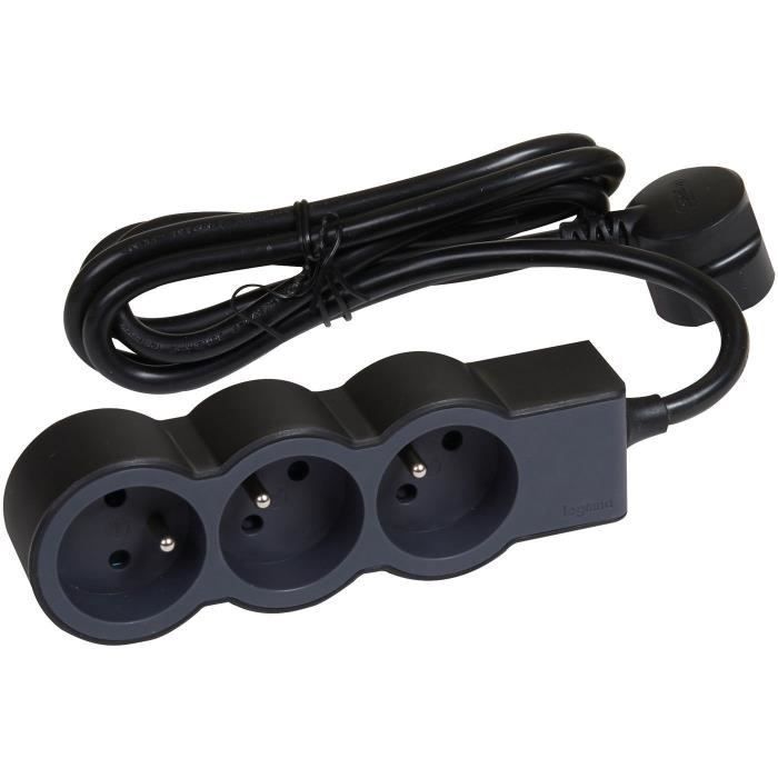 LEGRAND FB 3x2P+E standard 1.5m 1mm² power strip - Black