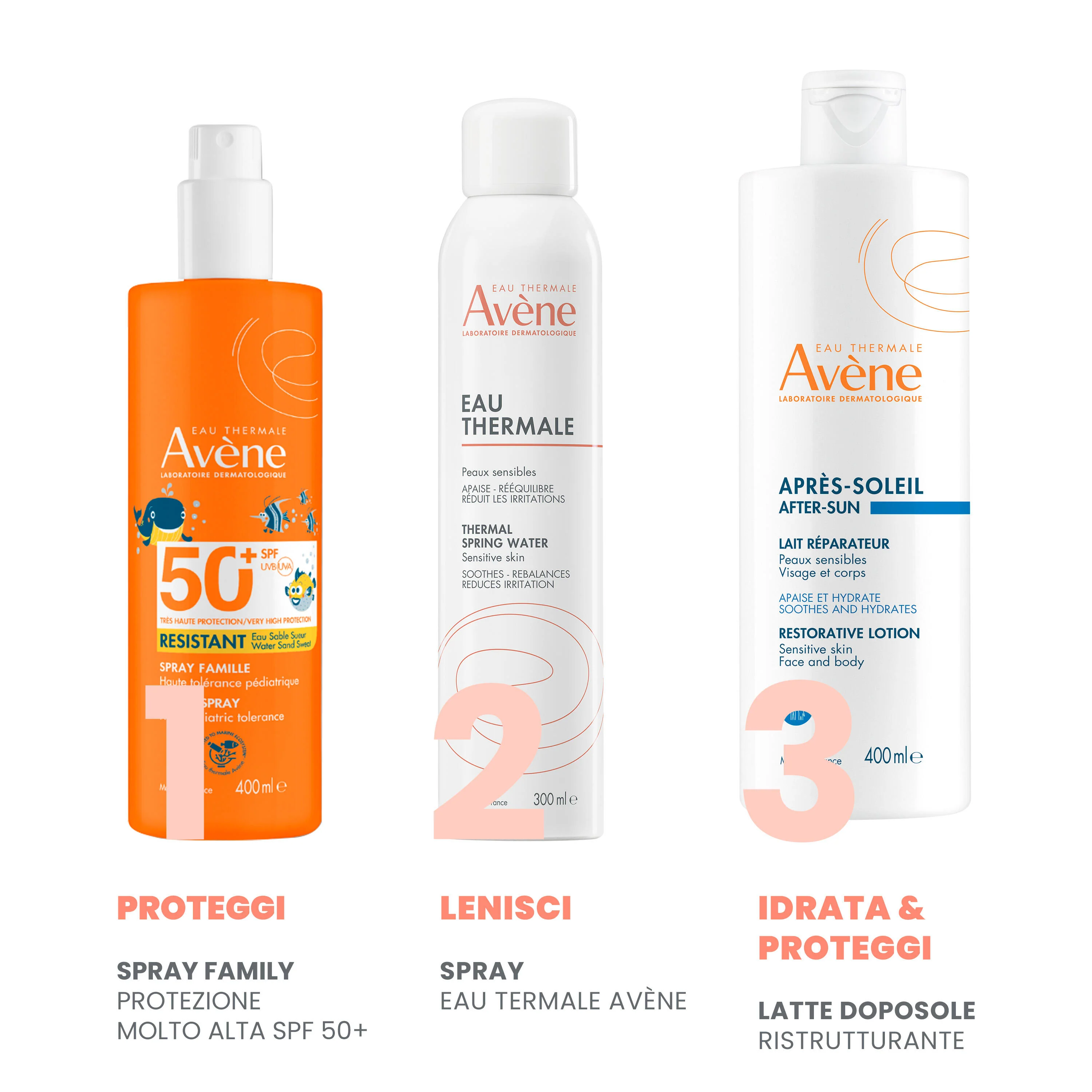 Suncare Spray Bambino SPF50+ - Crema Solare Bambini, Spray solare corpo alta prot., Latte solare corpo alta prot., Prodotti per Bambini