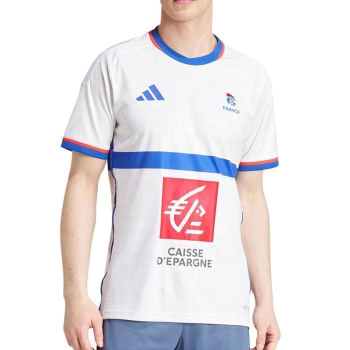 Camiseta blanca de la selección francesa de balonmano para hombre de Adidas, temporada 2024