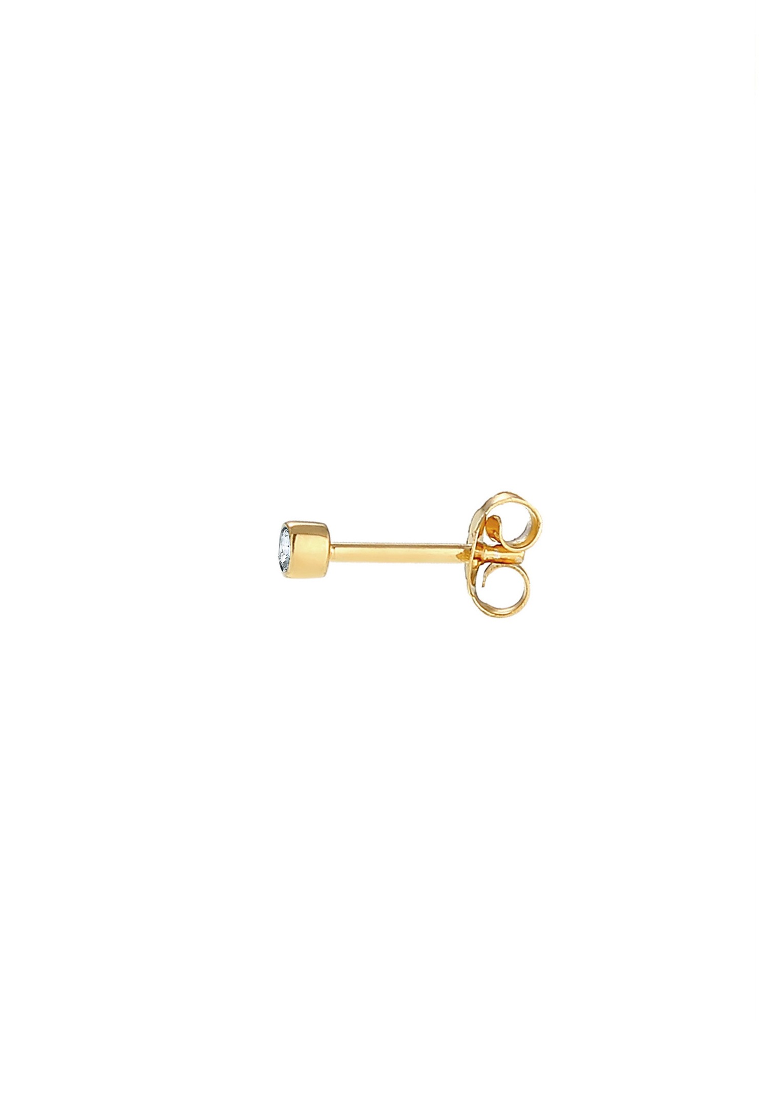 Elli Femmes clous d'oreilles Basic Rond Single Piece avec cristal en argent sterling 925