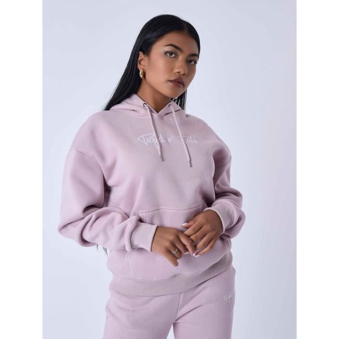 Signature-Hoodie – PROJECT X PARIS – Damen – Rosa – Lange Ärmel – Kapuze