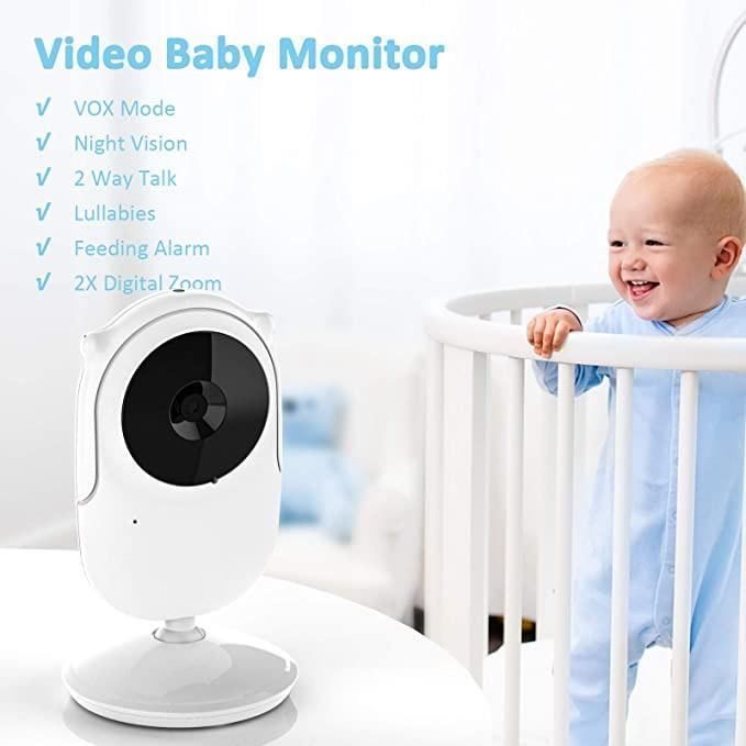 Monitor de video para bebés, monitor para bebés con cámara y audio, monitor de video inalámbrico para bebés Ltteny de 2.4 GHz con visión nocturna automática y función de voz.