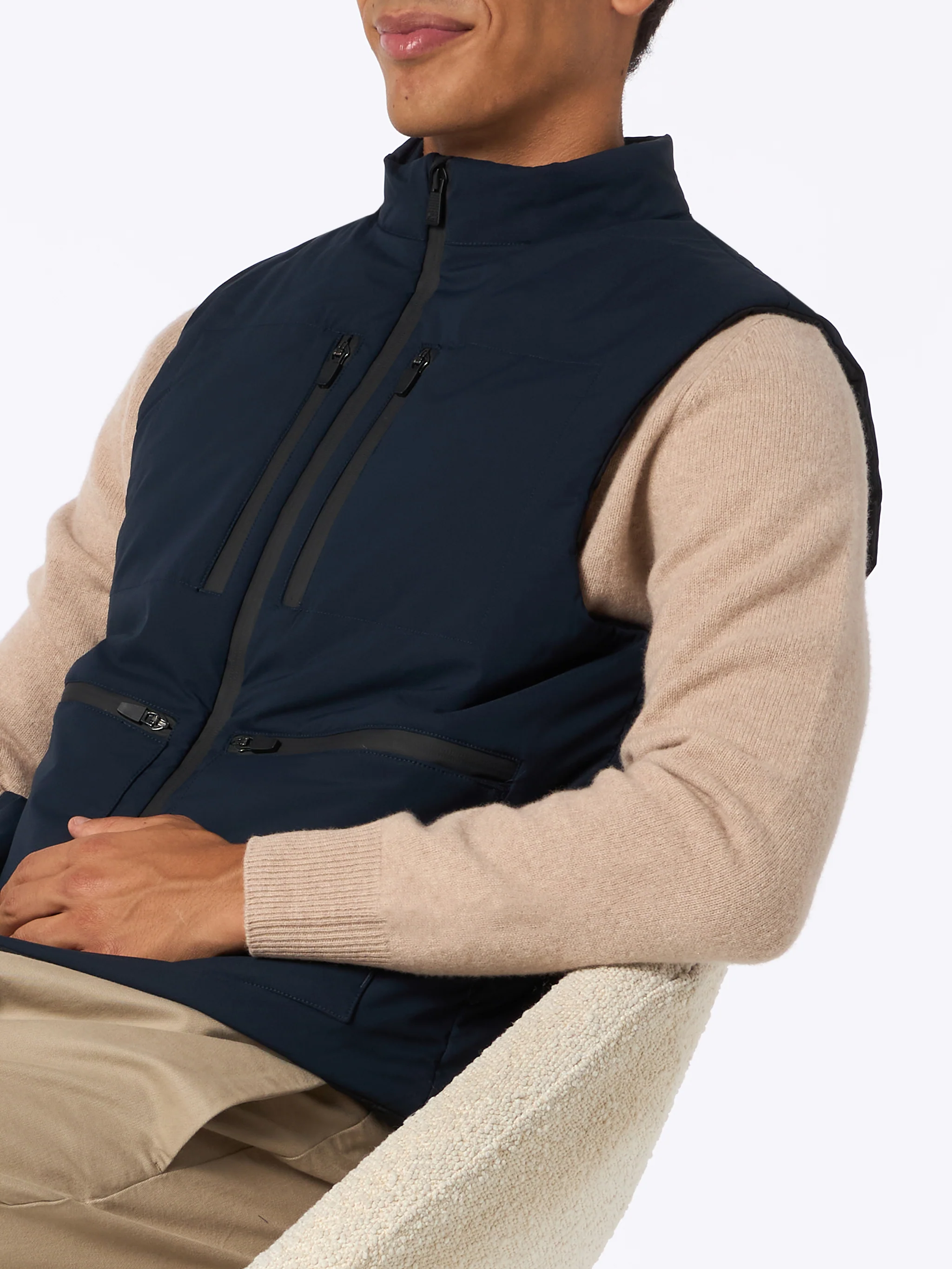 Chaleco acolchado elástico azul marino para hombre de Vonn
