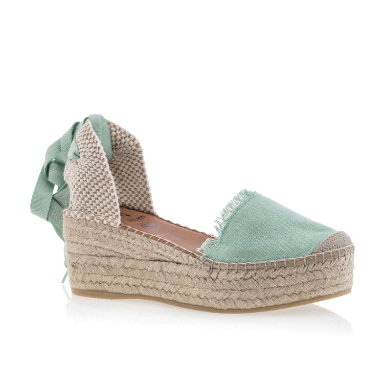 Dámské zelené espadrilky s lanovou podrážkou