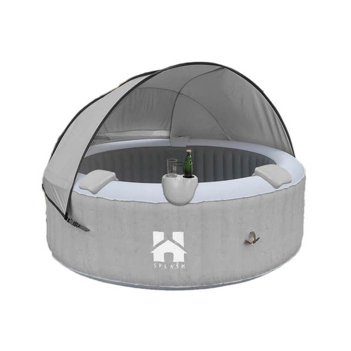 Spa exterior HOME DELUXE SPLASH con cojines y techo - Ø208 cm - 6 personas - Gris