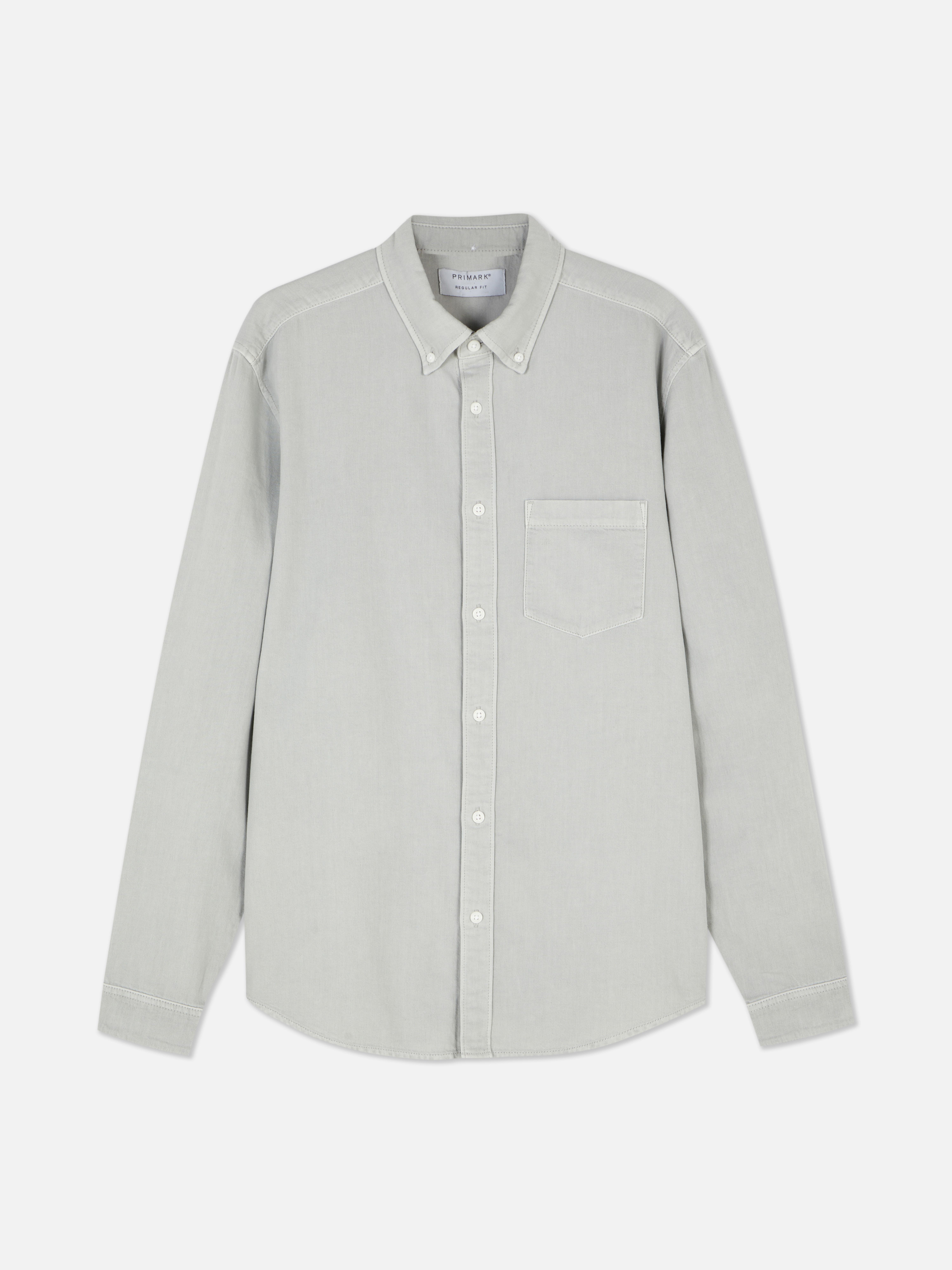 Hosszú ujjú twill pamuting Laza, hosszú ujjú, gombos záródású twill pamuting