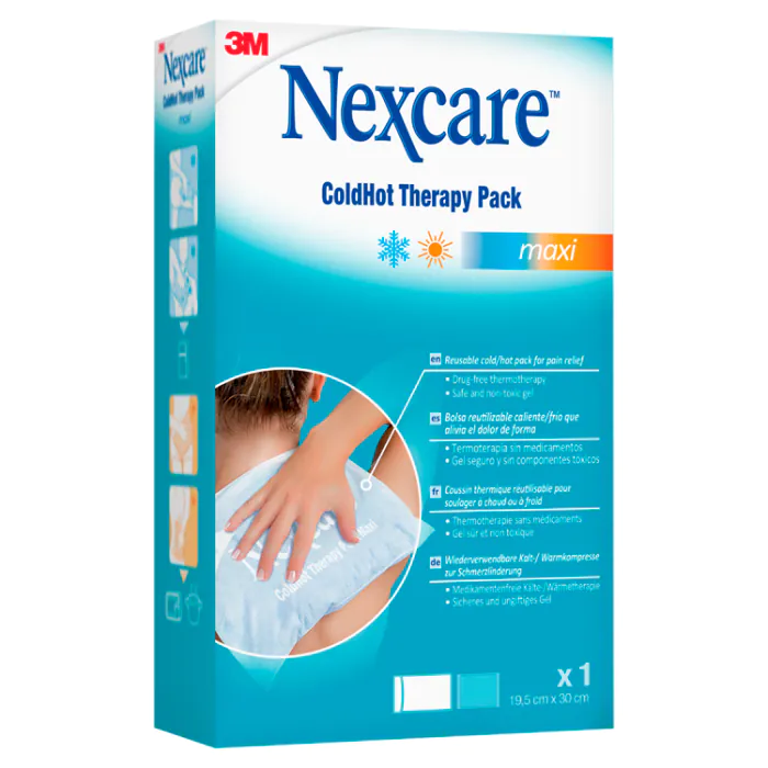Nexcare ColdHot Therapy Pack Maxi, Zimno-ciepły okład żelowy wielokrotnego użytku, 19,5x30cm
