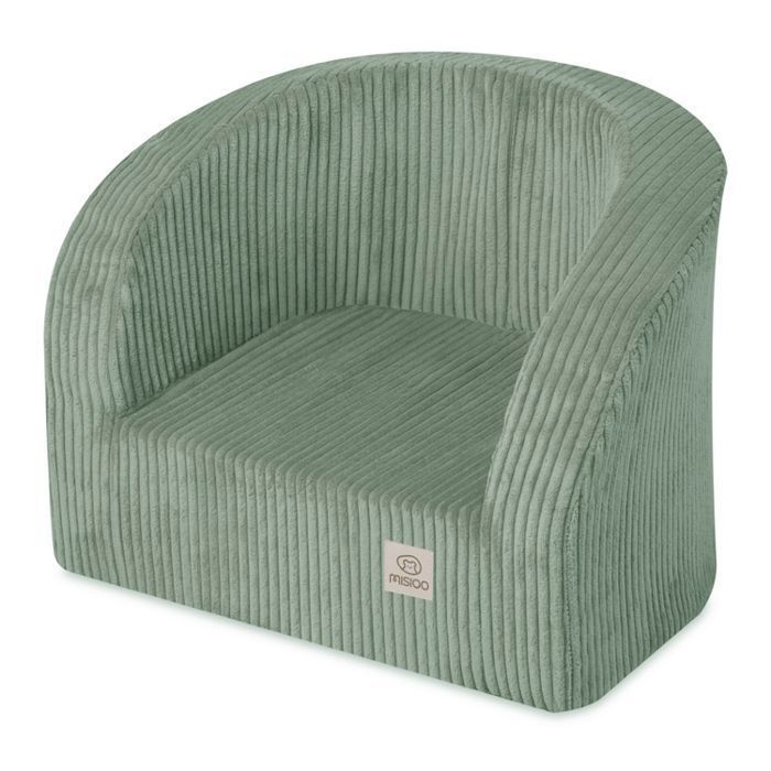 MISIOO Baby/Child Foam Armchair for Nursery, Corduroy Green, 53x40 cm