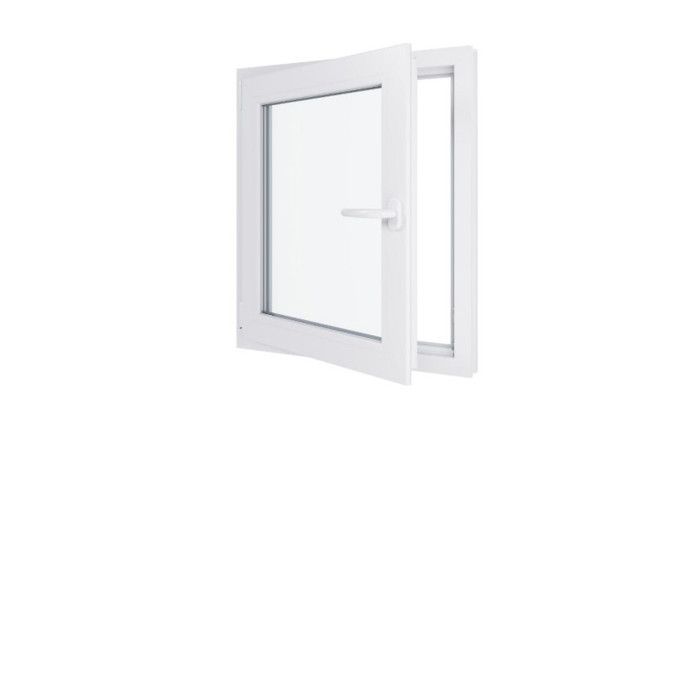 PVC-raam - BxH 800x800 mm - Driedubbel glas - Wit - Rechterhandgreep