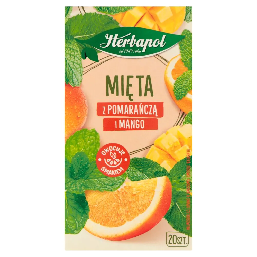Herbapol Zielnik Polski Herbata, mięta z pomarańczą i mango