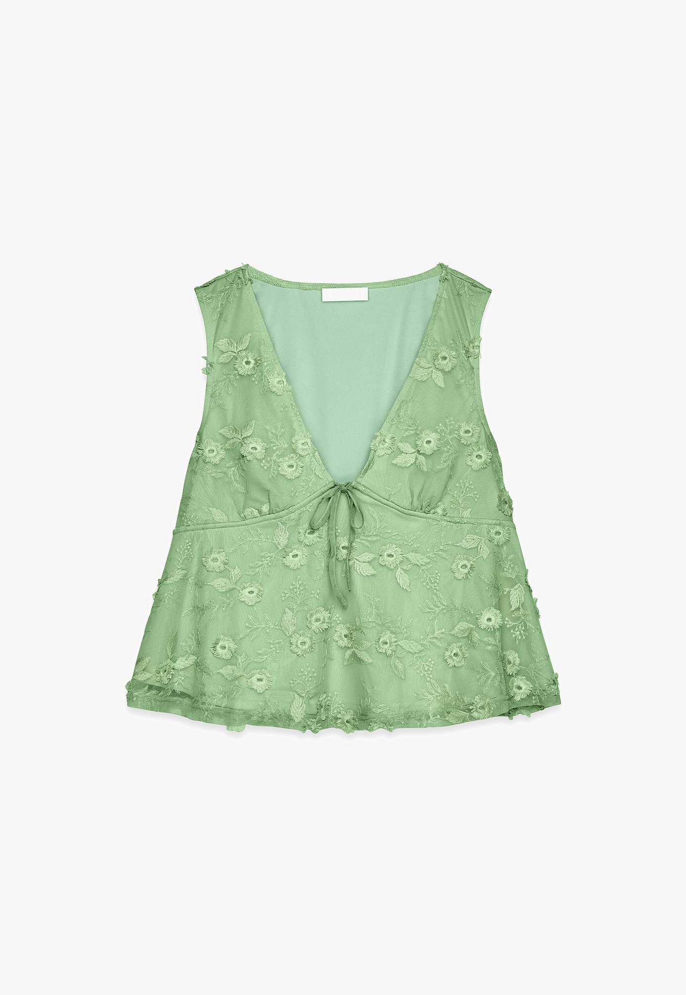 NA-KD FLOWY V-NECK - Blouse - green
