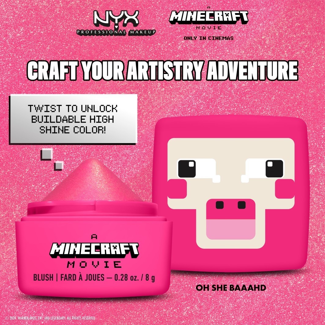 Blush NYX Professional Makeup Collezione Minecraft – Un film di Minecraft – Blush Cheeky Mob Balms – 1 pezzo