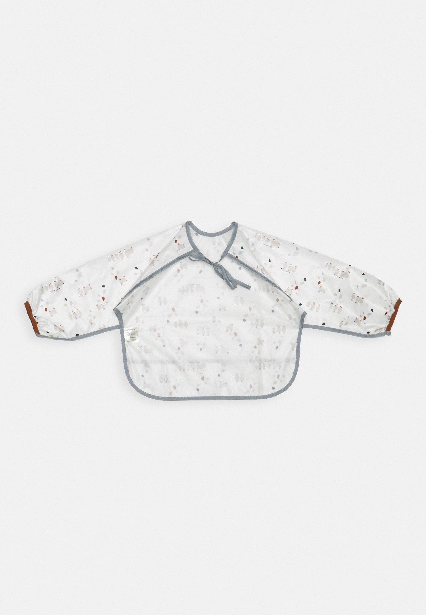 Bavoir à manches longues Lässig, motif petits moutons fermiers (lot de 2) - Blanc
