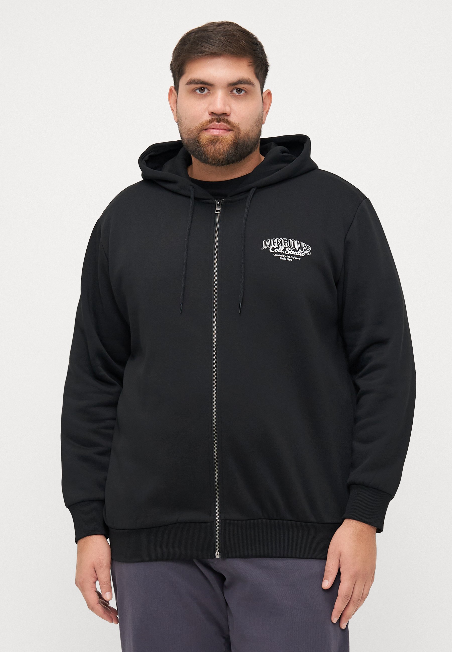 Sweat à capuche zippé Jack & Jones JJMAKOTO - noir