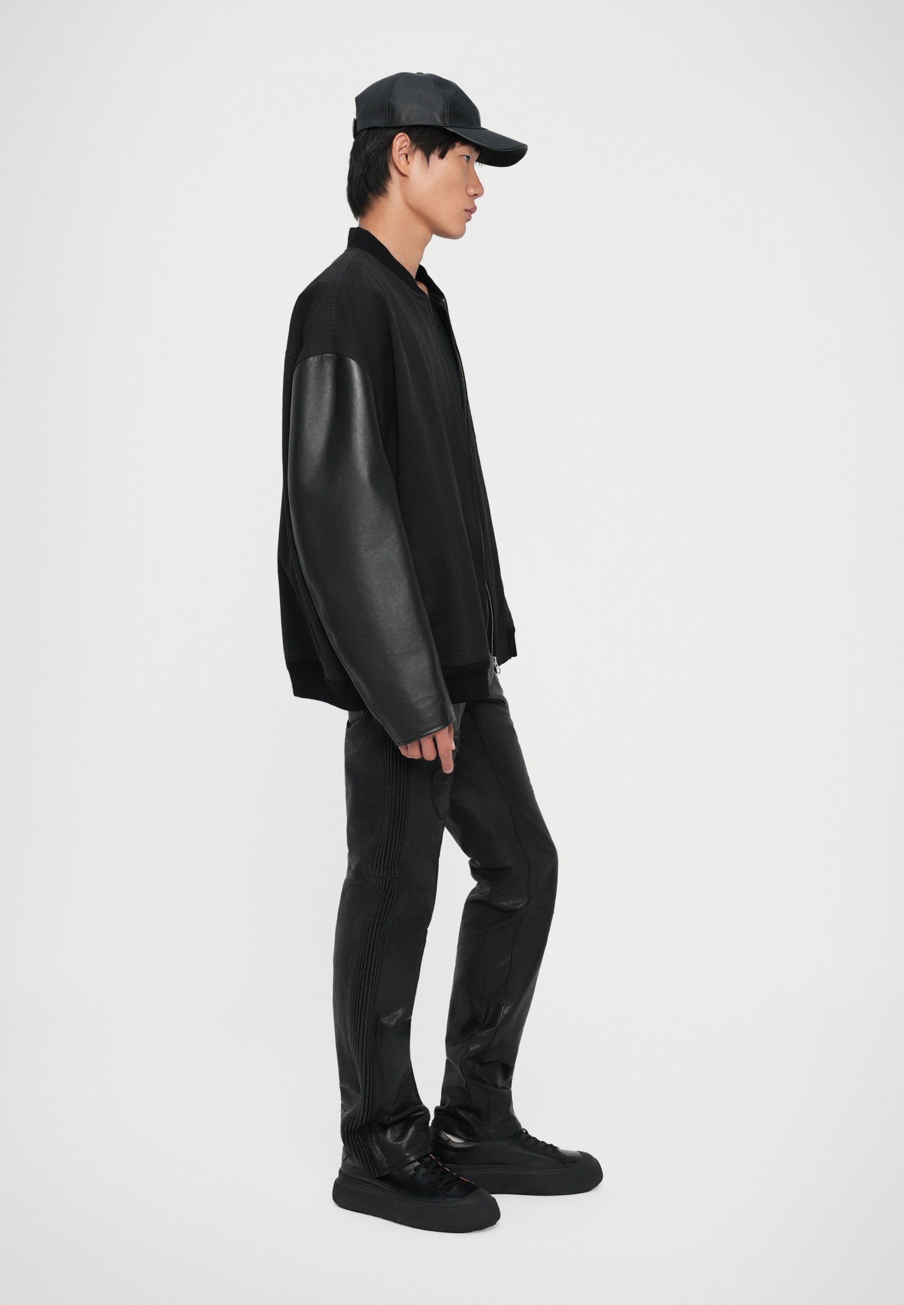 Dsquared2 DUCATI PANT - Spodnie skórzane - czarne