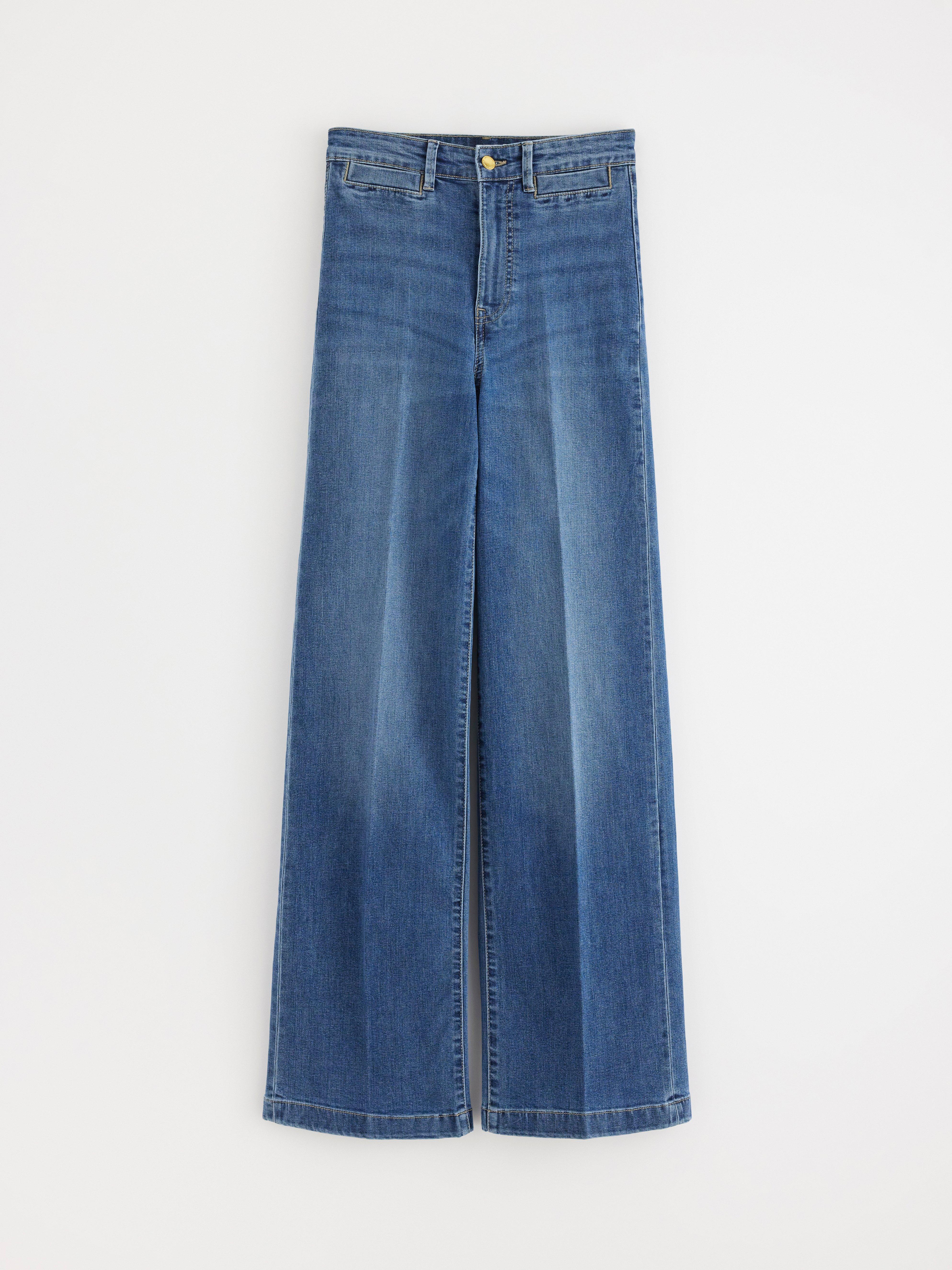 ŠIROKÉ strečové džíny s širokými nohavicemi Denim