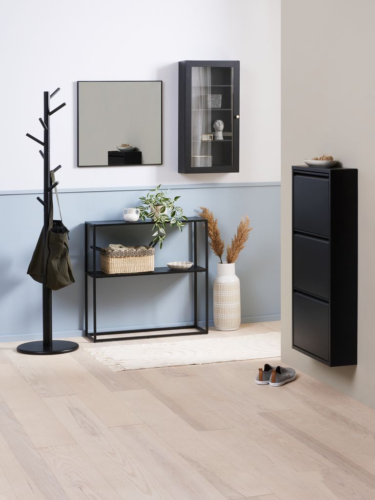 HALLENSLEV HALLENSLEV 3 nodalījumu apavu skapis, melns
