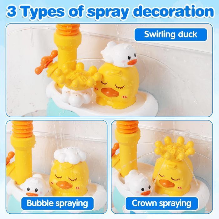 Juguete de baño para bebé con cabezal de ducha, juguete de baño con 3 modos de rociado, funciona con pilas, ideal para bebés.