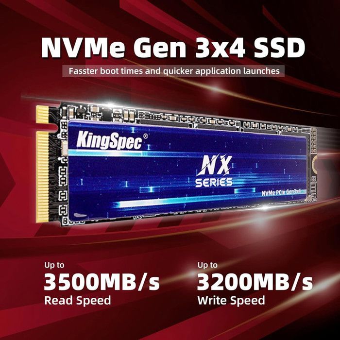 KINGSPEC NX Series 512GB M.2 2280 NVMe PCI Express Gen 3.0 x4 Internal SSD