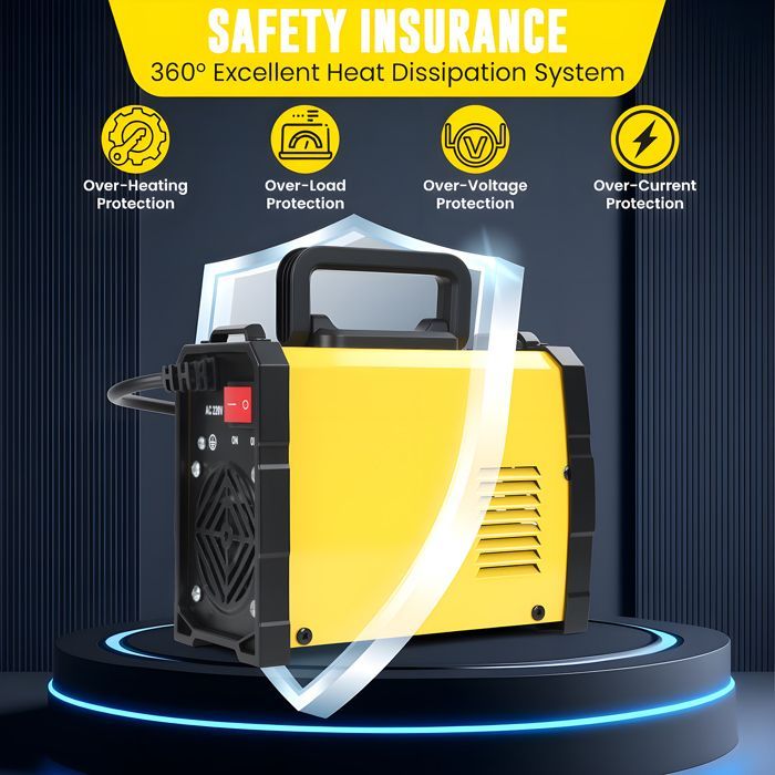 Inverter-Schweißgerät - CREMLANK - 220 V - 140 A - 30 x 15 x 18 cm - Digitalanzeige - GELB