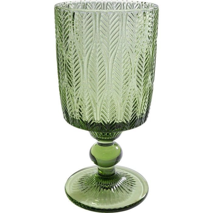 Set di 6 bicchieri da vino Fogli verdi, design Kare