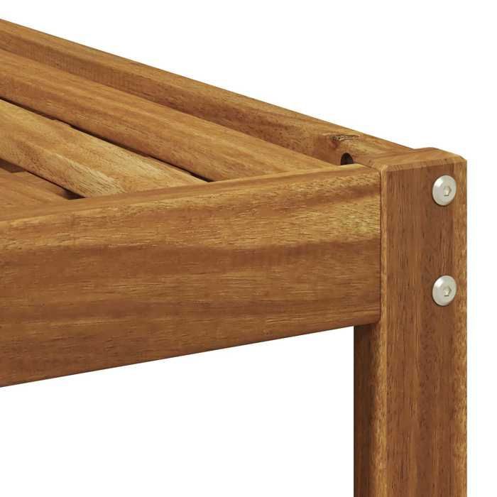 Puf de exterior vidaXL, madera maciza de acacia natural, 59 x 59 x 37 cm, muebles de balcón, madera de acacia moderna, 900448