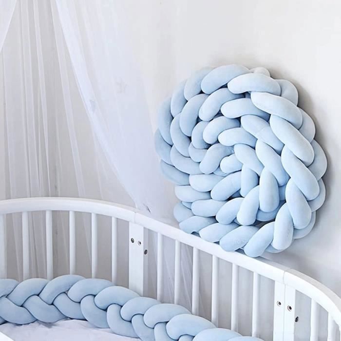 Protector de cama 3M con forma de serpiente, cojín trenzado de terciopelo suave para sofá, 100% hecho a mano (azul).
