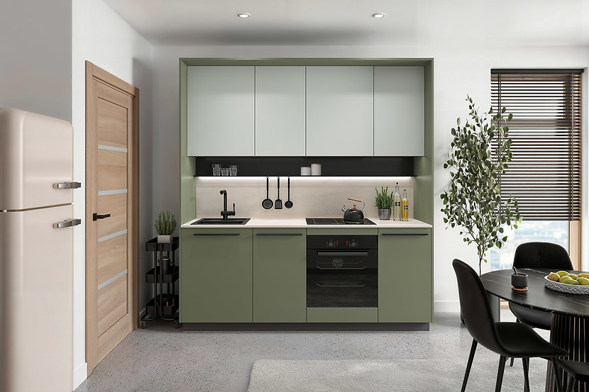 Komplet kuchenny Milino Small 210 cm zielona z blatem