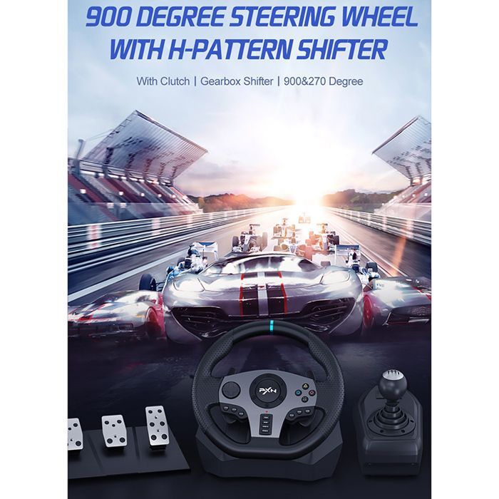Racing Wheel - RNCYN - RNCYN V9 - 900 degrees - 270 degrees - PC and PS4 - Anti-slip material