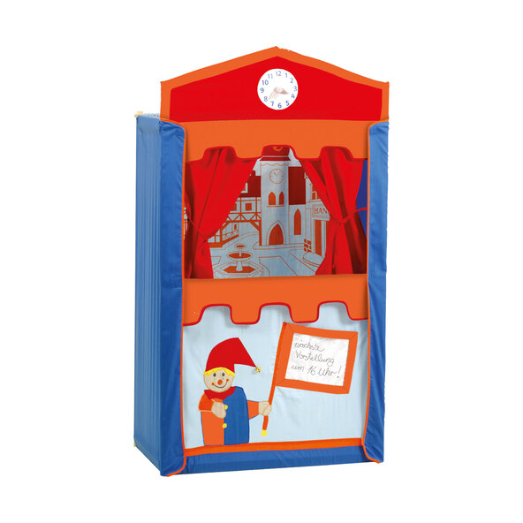Punch and Judy-voorstelling met handpoppen.