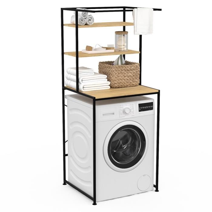 IDMARKET DETROIT industriële design opbergplank voor wasmachine
