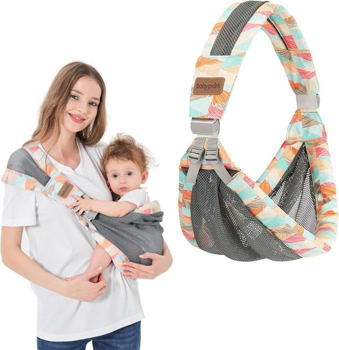 Portabebés, bandolera ajustable y multifuncional, portabebés lateral para bebés de 0 a 36 meses, hasta 20 kg, multicolor.