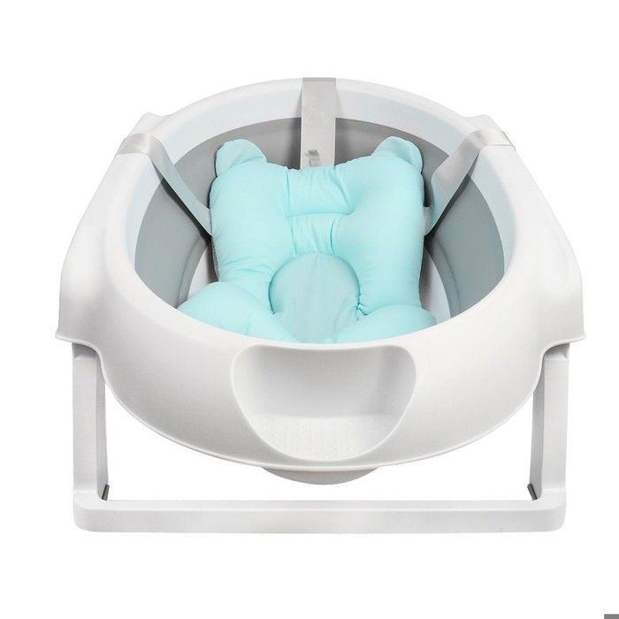 Bañera plegable para bebé con soporte - XUANYU - Portátil - Antideslizante - Para recién nacidos de hasta 3 meses - Gris