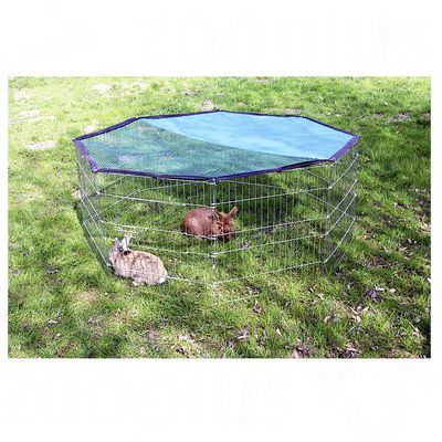 Enclos octogonal Kerbl pour animaux de compagnie avec protection solaire - 8 côtés