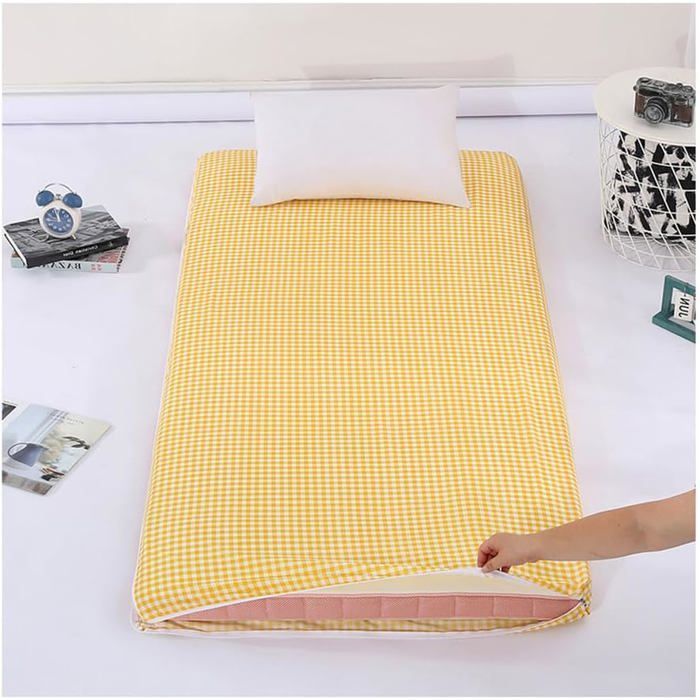 Funda plegable de algodón para colchón futón tradicional japonés, lavable con cremallera, 90x190 cm.