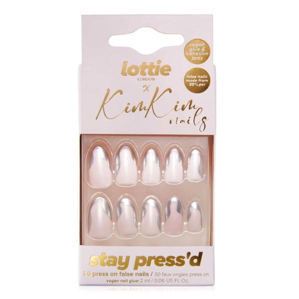 Uñas postizas Lottie London X Kimkim Stay Groovy Chrome