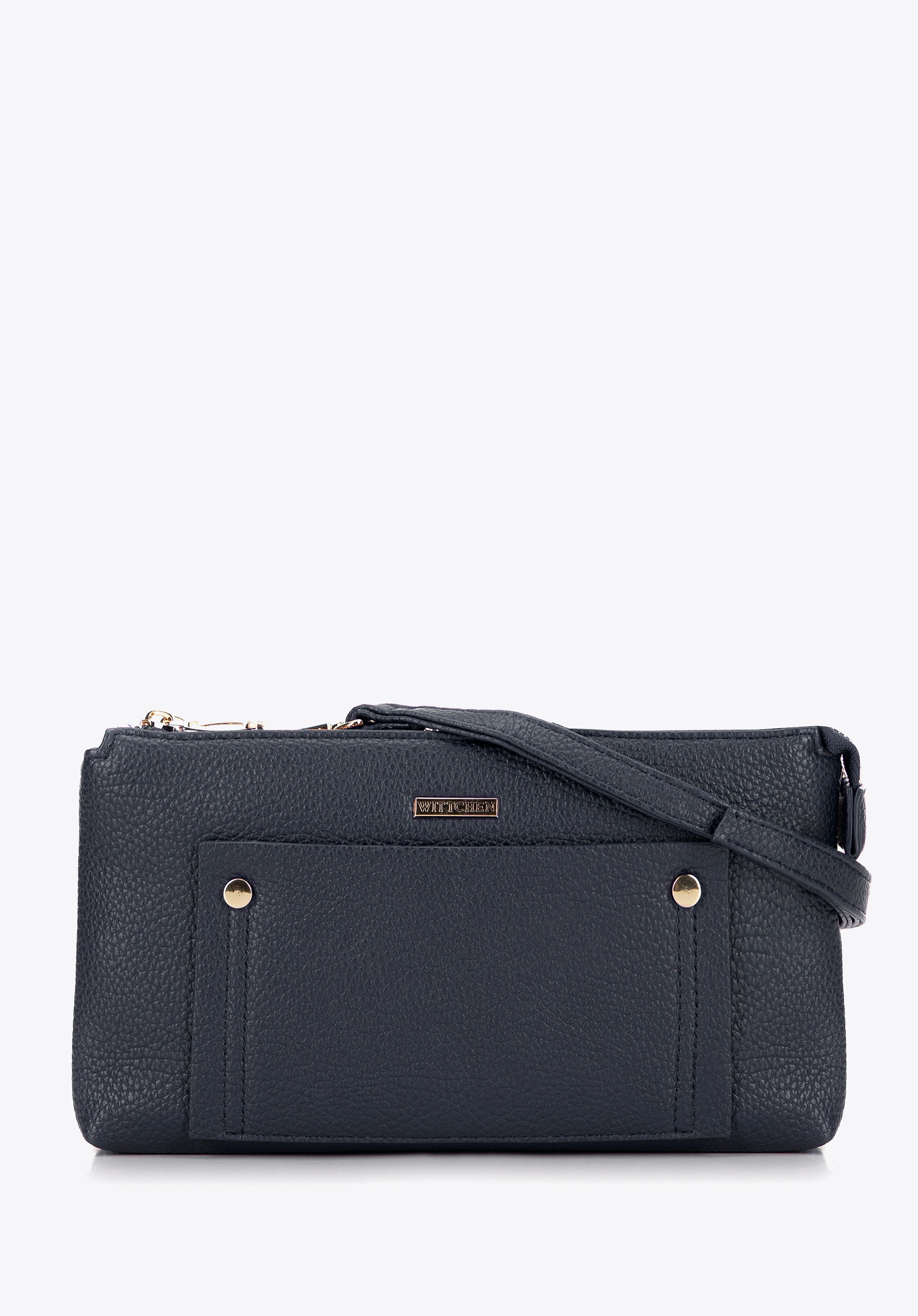 Damska crossbody dwukomorowa z kieszonką granatowa