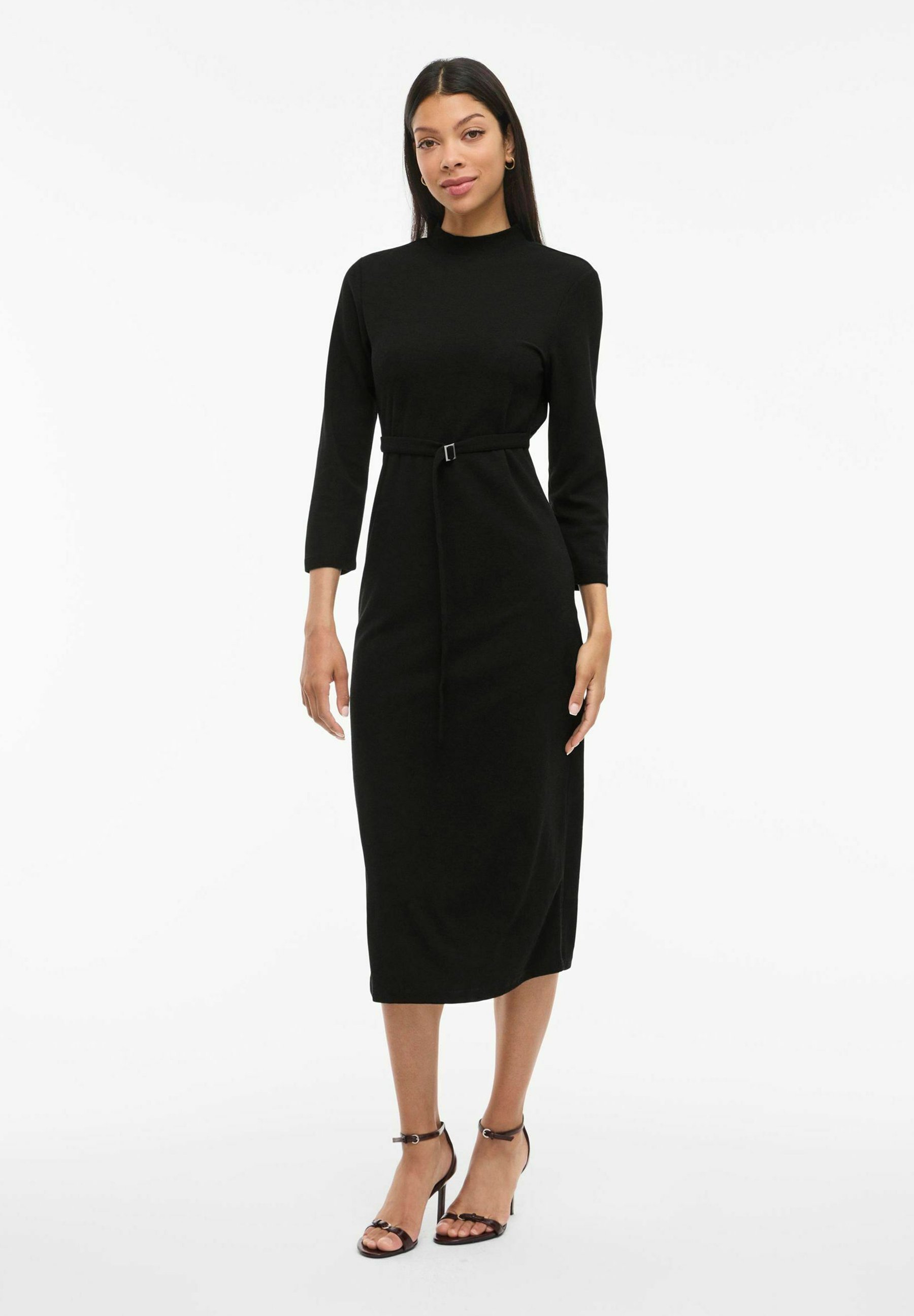 VILA VIBIRTHE COM GOLA ALTA - Vestido de malha - preto