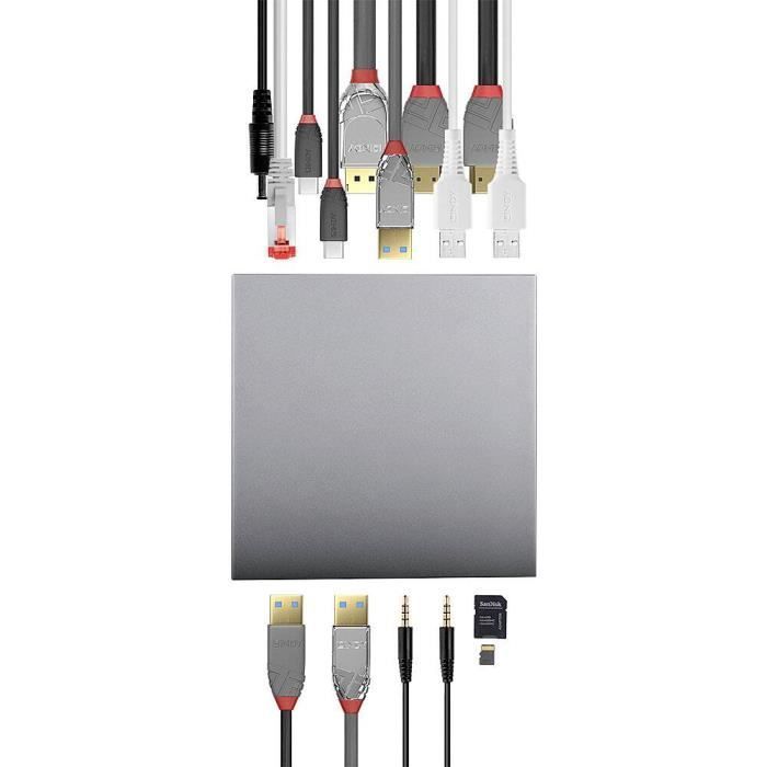 LINDY USB-C® dockingstation 43378 Geschikt voor de volgende merken: universele USB-C®-voeding, geïntegreerde kaartlezer