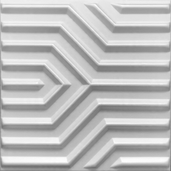 Panele Ścienne 3D Białe Kasetony Sufitowe Dekoracyjne Zyg-Zak 50X50Cm