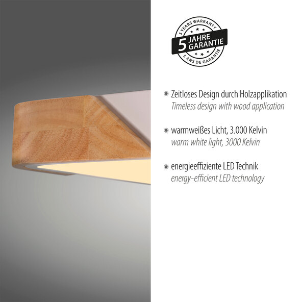 Φωτιστικό οροφής LED BILA, 32 x 32 cm, λευκό