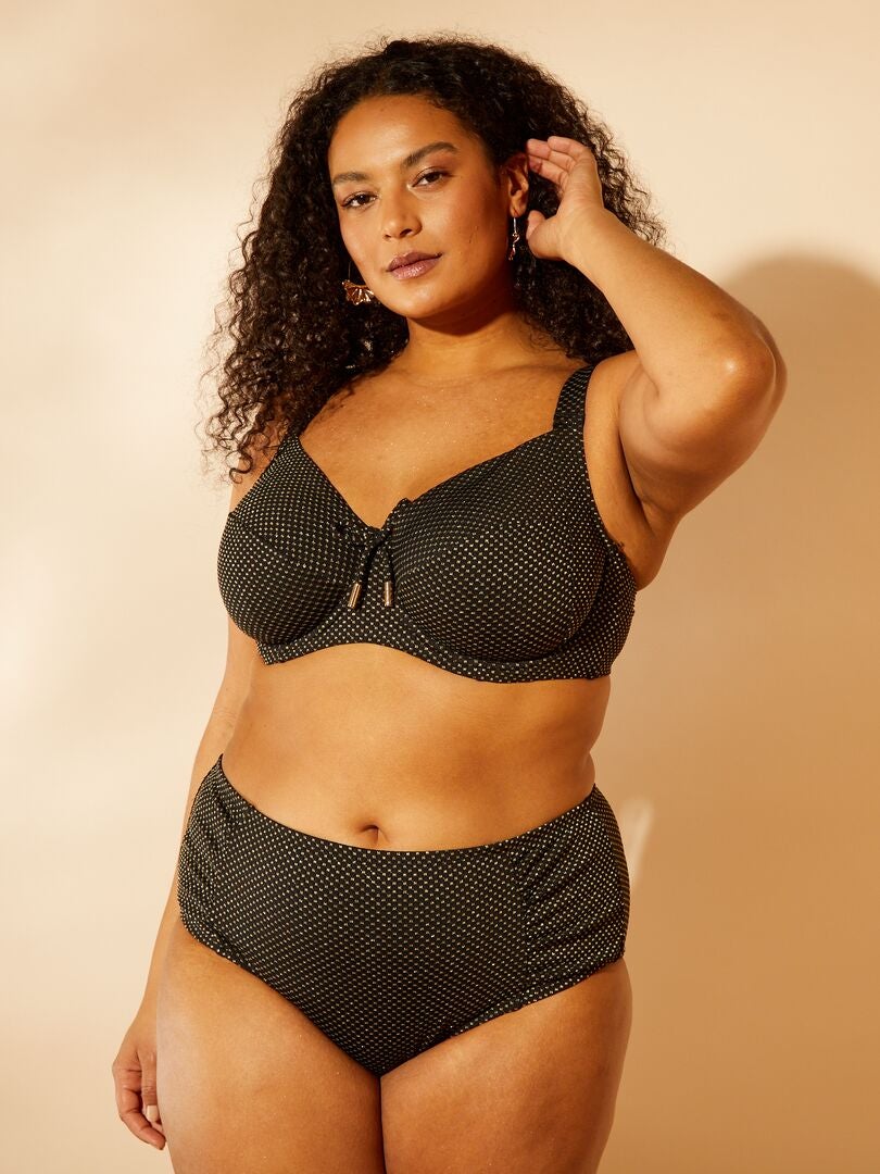 Bikinibroekje met print - zwart