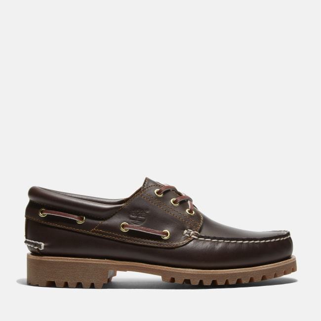 Scarpa da Barca 3-Eye Lug Handsewn da Uomo in                marrone