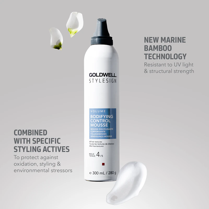 Mousse modeladora Goldwell StyleSign Bodifying Control para dar mais volume aos cabelos.