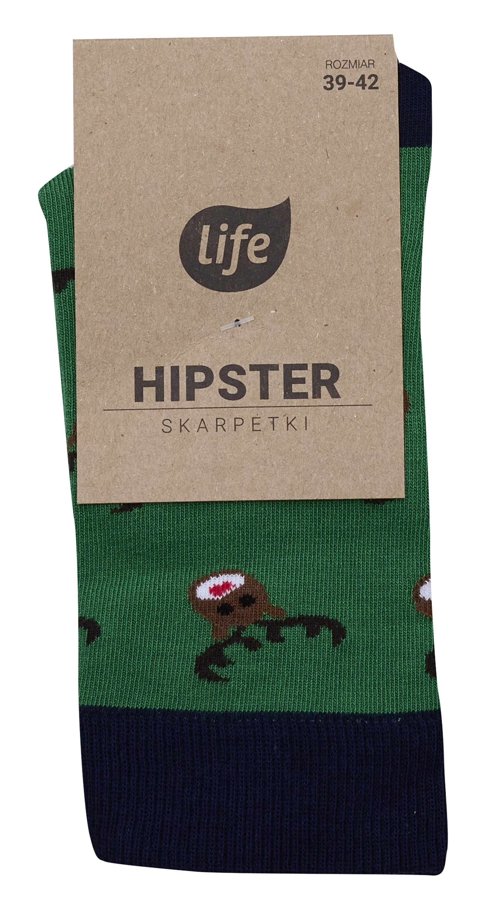 Life Skarpetki Hipster wzór Renifer Zielony, rozm.35-38