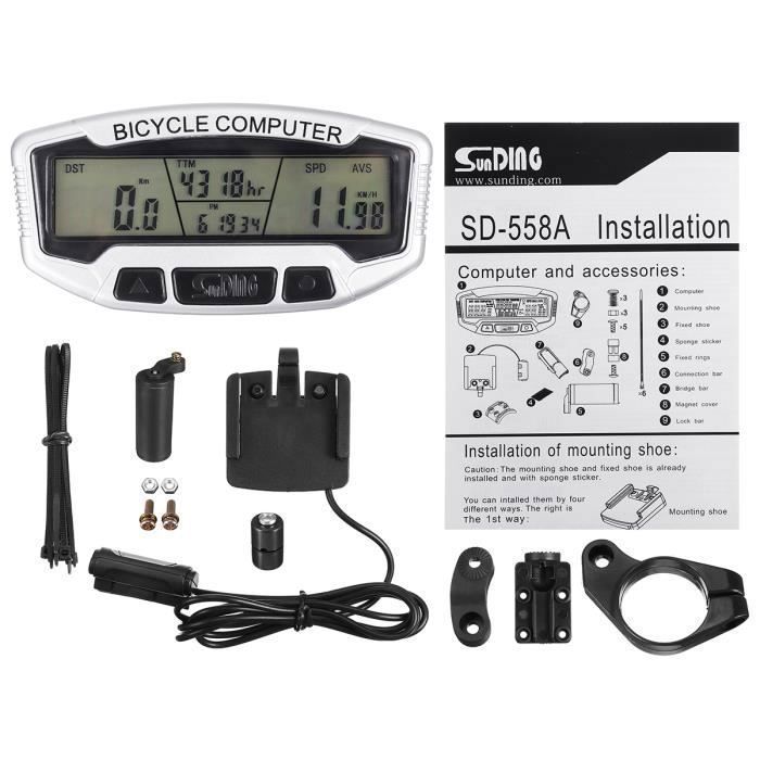 Velocímetro TEMPSA para bicicletas, odómetro, ordenador impermeable, reloj, retroiluminación.