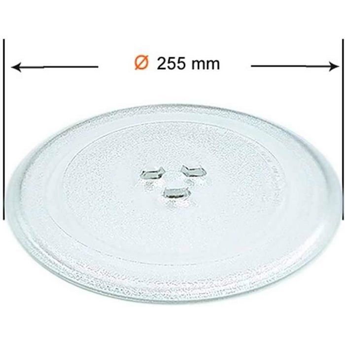 Plato giratorio universal de vidrio para microondas, 255 mm. Etiqueta