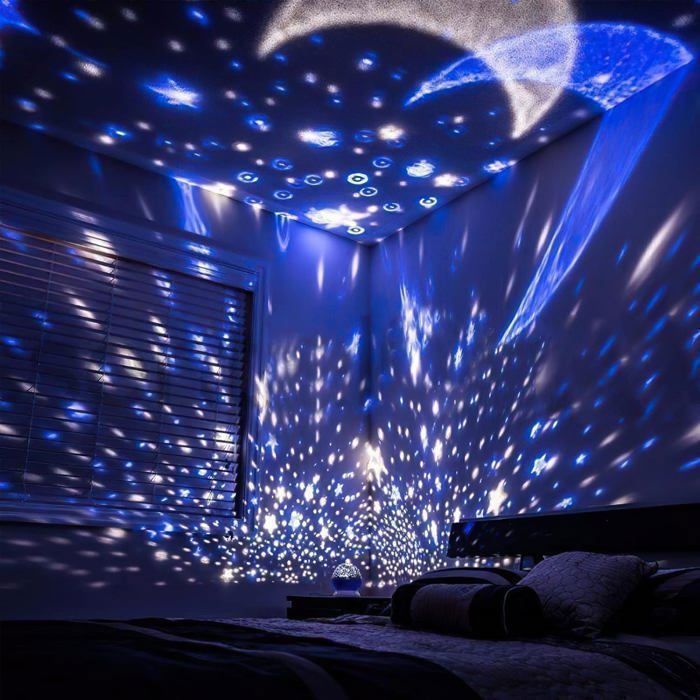 LED Projecteur de ciel étoilé - lumière nocturne Galaxy Universum - lampe de chambre d'enfants - avec effet de lumière nordique